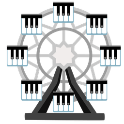 ferris wheel and musical keyboard