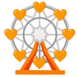ferris wheel and orange heart