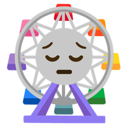 ferris wheel and pensive face
