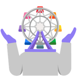 ferris wheel and person shrugging