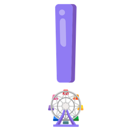 ferris wheel and red exclamation mark