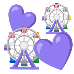 ferris wheel and revolving hearts