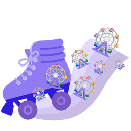 ferris wheel and roller skate