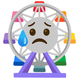 ferris wheel and sad but relieved face