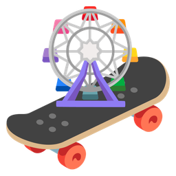ferris wheel and skateboard