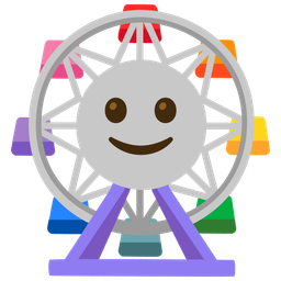 Ferris wheel and Slightly smiling face
