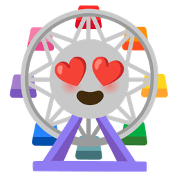 Ferris wheel and Smiling face with heart-eyes