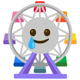 Ferris wheel and Smiling face with tear