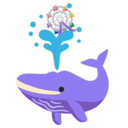ferris wheel and spouting whale