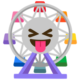 Ferris wheel and Squinting face with tongue