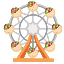 ferris wheel and stuffed flatbread