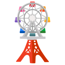 ferris wheel and Tokyo tower
