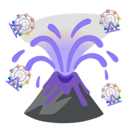 ferris wheel and volcano