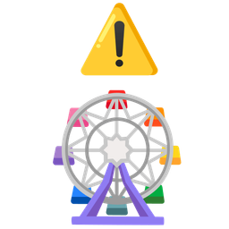 ferris wheel and warning