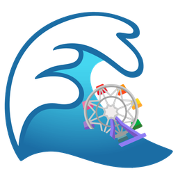 ferris wheel and water wave