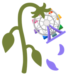 ferris wheel and wilted flower