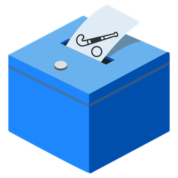 field hockey and ballot box with ballot