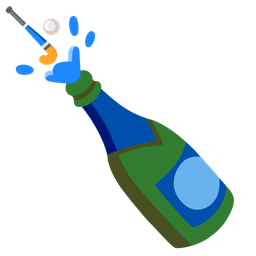 field hockey and bottle with popping cork