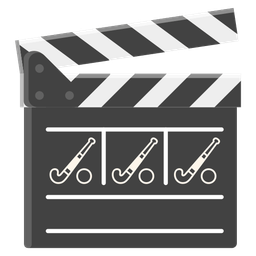 field hockey and clapper board