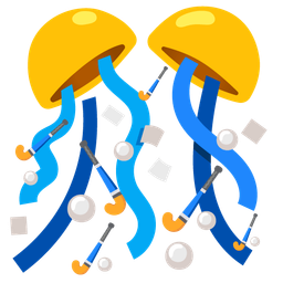 field hockey and confetti ball