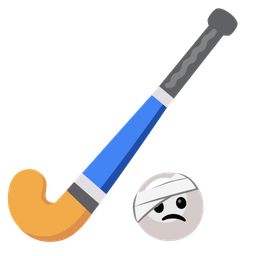 Field hockey and Face with head-bandage