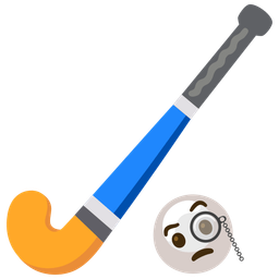 field hockey and face with monocle