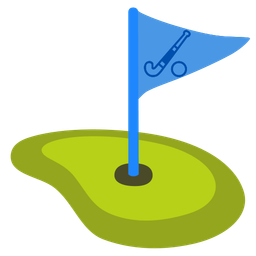 field hockey and flag in hole