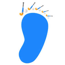 field hockey and footprints