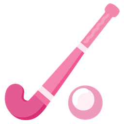 field hockey and heart with ribbon