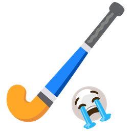 field hockey and loudly crying face