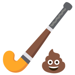 field hockey and pile of poo