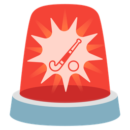 field hockey and police car light