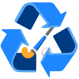field hockey and recycling symbol