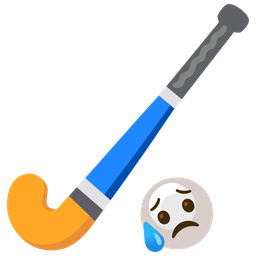 field hockey and sad but relieved face