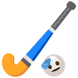 field hockey and saluting face