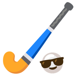 field hockey and smiling face with sunglasses