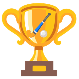 field hockey and trophy