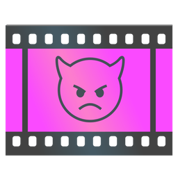 Film frames and Angry face with horns