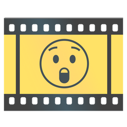 Film frames and Astonished face