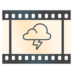 Film frames and Cloud with lightning