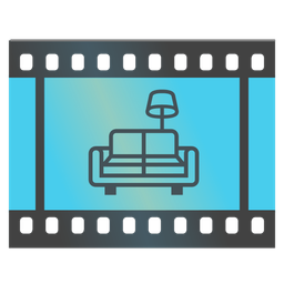 Film frames and Couch and lamp