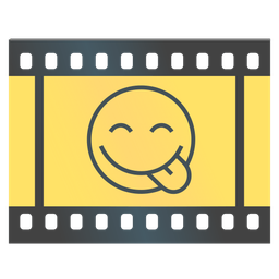 Film frames and Face savoring food