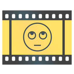 Film frames and Face with rolling eyes