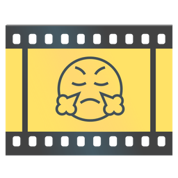 Film frames and Face with steam from nose