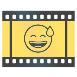 Film frames and Grinning face with sweat