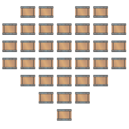 Film frames and Heart suit