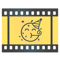 Film frames and Partying face