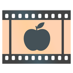 Film frames and Red apple