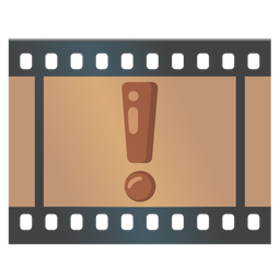 Film frames and Red exclamation mark