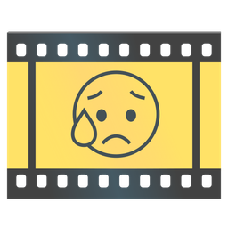 Film frames and Sad but relieved face